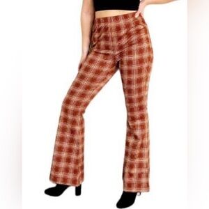 NWT Wild Fable Brown Plaid Bell-Bottom Pants - Size XXL. 31” inseam